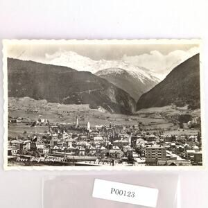 Vintage 1954 Postcard Brig Switzerland Simplon Pass Mountains Alps B&W Photo